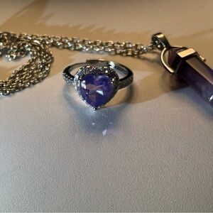 Lavender Moon Quartz Heart Ring